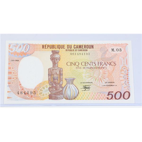 #82 1988 CAMEROON 500 FRANCS PAPER MONEY