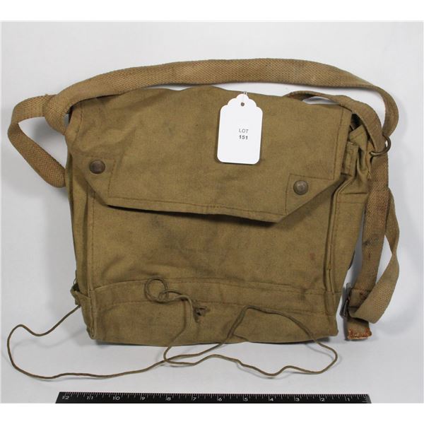 #151 WW2 CANADIAN GAS MASK BAG 1942 KHAKI