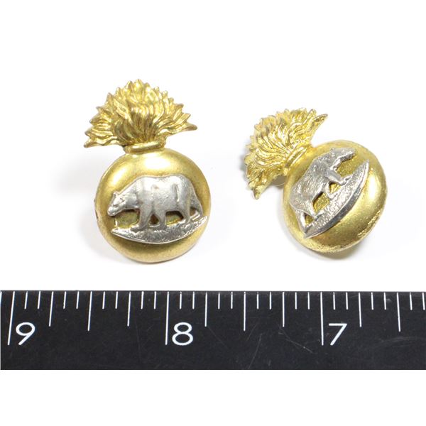 #169 WW2 CANADIAN EDMONTON FUSILIERS COLLAR PAIR