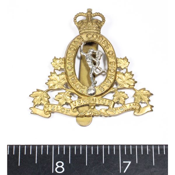 #179 ROYAL CANADIAN CORPS OF SIGNALS CAP BADGE