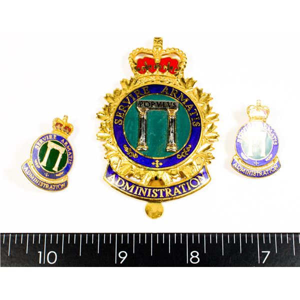 #197 CANADIAN FORCES ADMINISTRATION CAP BADGE SET