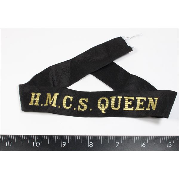 #210 ROYAL CANADIAN NAVY HMCS QUEEN CAP TALLY