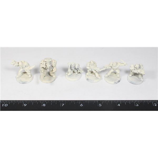#305 WARHAMMER 40K SPACE MARINES LOT OF 6 METAL