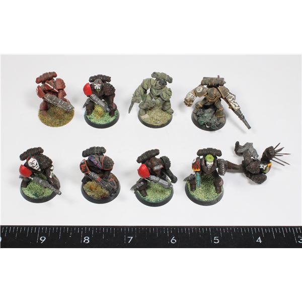 #370 WARHAMMER 40K LOT OF 9 HAND PAINTED FIGURES