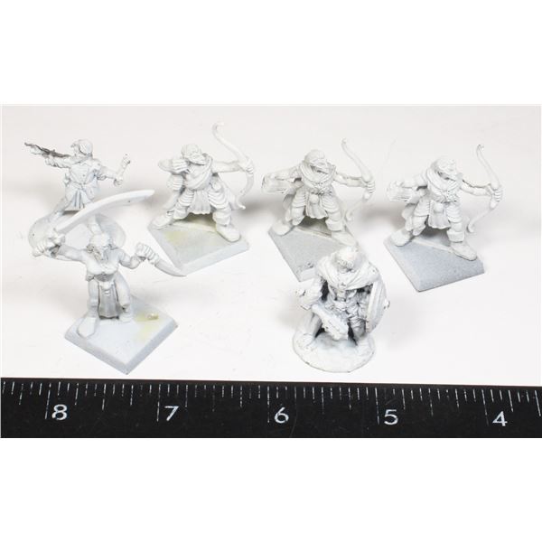 #403 LOT OF 6 METAL MINIATURE FIGURES ARCHERS +