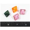 Image 1 : #428 LOT 4 VINTAGE GAME DICE PURPLE GREEN ORANGE
