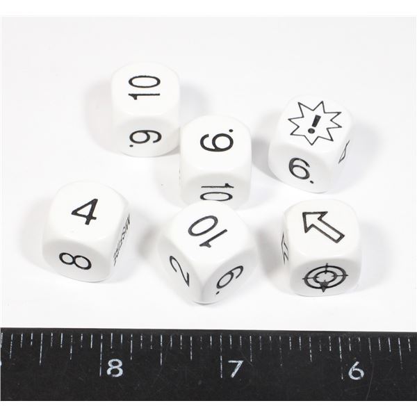 #433 LOT OF 6 WARHAMMER 40K SCATTER DICE MISFIRE
