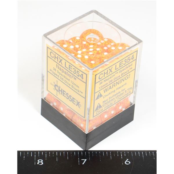 #434 CHESSEX CHX LE354 NAPALM PIPPED D6 DICE BOXED