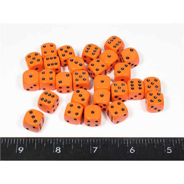 #436 LOT OF 27 ORANGE AND BLACK DICE RPG GAMES