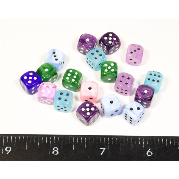 #440 18 SMALL SIZED MULTICOLOURED RPG GAME DICE