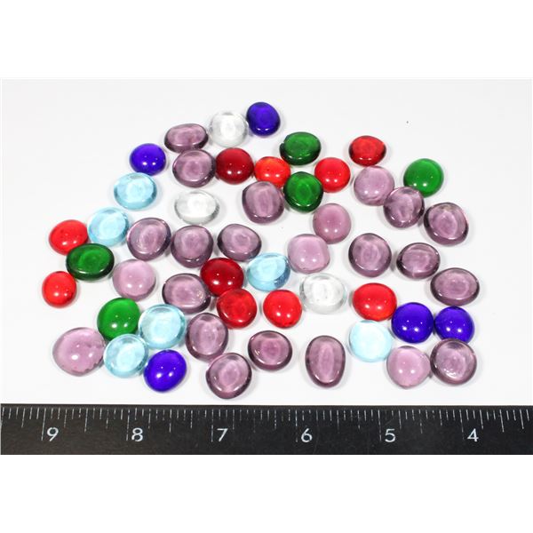 #442 LOT OF 52 GLASS GAME COUNTER STONES RPG