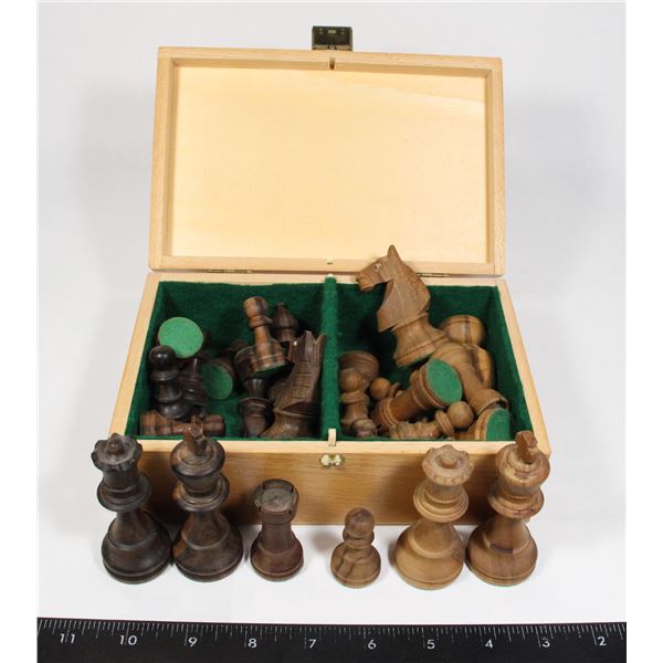 #475 GERMAN WOODEN CHESS SET HENKE-SCHACH 1900'S