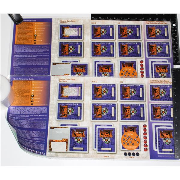 #479 LOT OF 2 NET RUNNER CARD GAME POSTERS 22X11.5