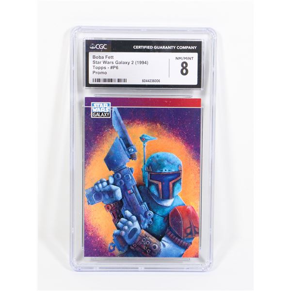 #555 CGC 8 GRADED BOBA FETT PROMO TOPPS CARD