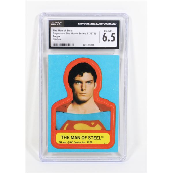 #558 CGC 6.5 GRADED SUPERMAN STICKER CARD TOPPS