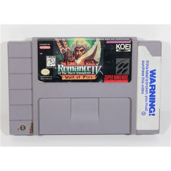 #682 SNES GAME ROMANCE OF THE THREE KINGDOMS IV