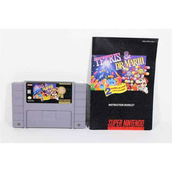 #688  SUPER NINTENDO SNES GAME TETRIS & DR. MARIO
