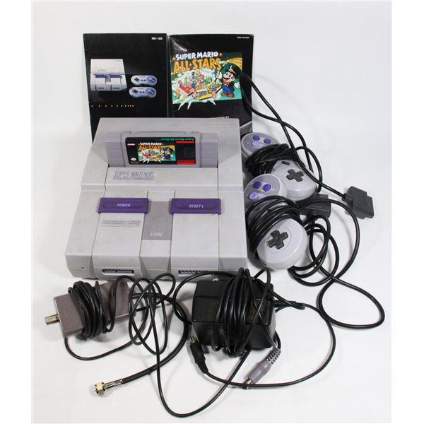 #689 NINTENDO SNES SYSTEM W/ SUPER MARIO ALL STARS