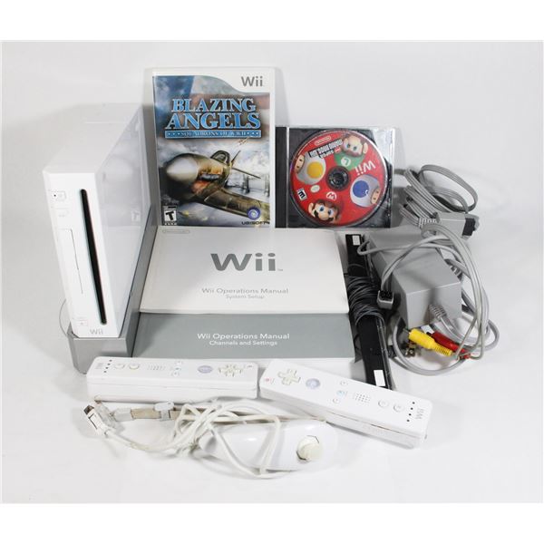 #729 NINTENDO WII SYSTEM W/ MARIO TESTED & WORKS!