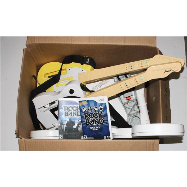 #730 NINTENDO WII ROCKBAND + TRACK PACK W/PARTS