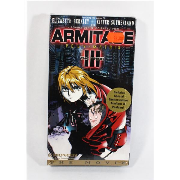 #795 SEALED VHS ARMITAGE THE THIRD MOVIE 1997 W/