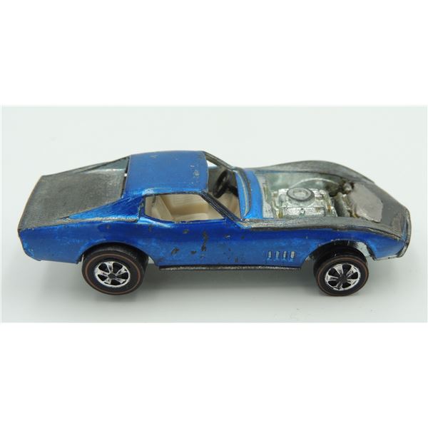 #974 REDLINE HOTWHEELS CUSTOM CORVETTE BLUE WORN