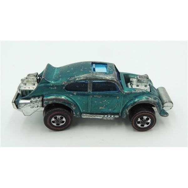 #975 REDLINE HOTWHEELS EVIL WEEVIL 1971 GREEN WORN