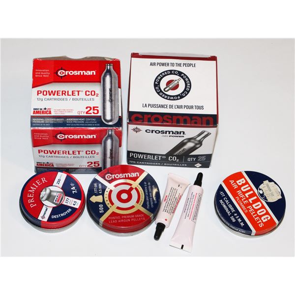 #1006 CROSMAN CARTRIDGES PELLETS AND FORMULA LOT