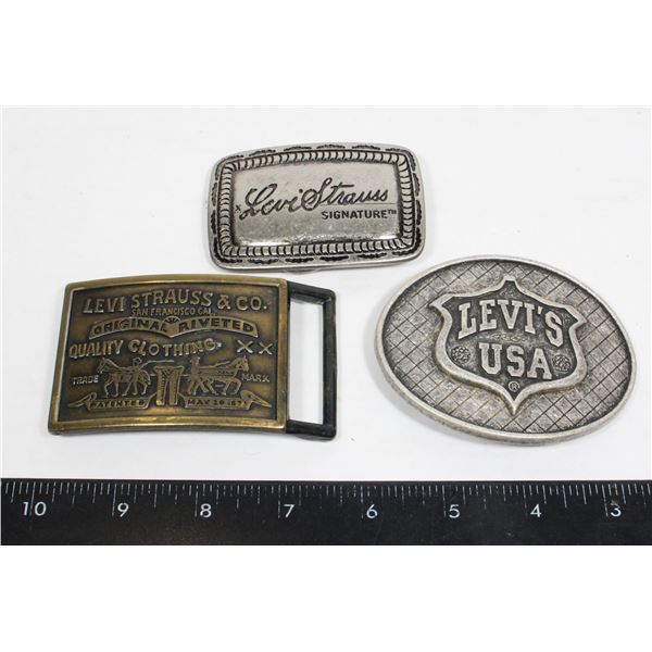 #1011 LOT OF THREE LEVI'S JEANS BELT BUCKLES