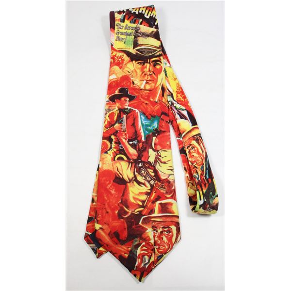 #1029  VINTAGE MEN'S TIE BOX OFFICE WESTERN MOVIES