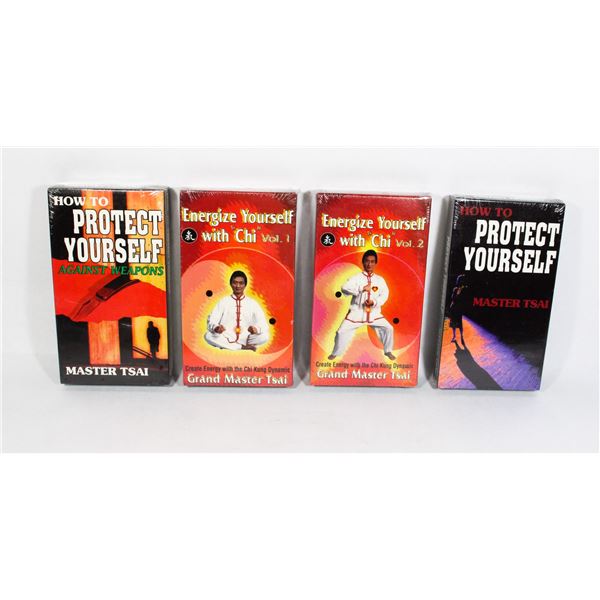 #1032 LOT OF 4 SEALED VHS MASTER TSAI SELF DEFENSE