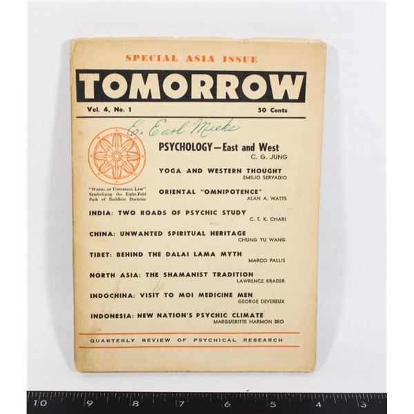#1034 TOMORROW 4 NO #1 PSYCHICAL MAGAZINE 1955