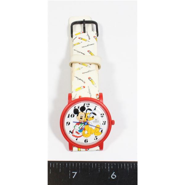 #1036 DISNEY MICKEY MOUSE PLUTO VINTAGE WATCH