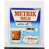 Image 1 : #1062   1960'S BEER ADVERTISING METRIK MILD SIGN