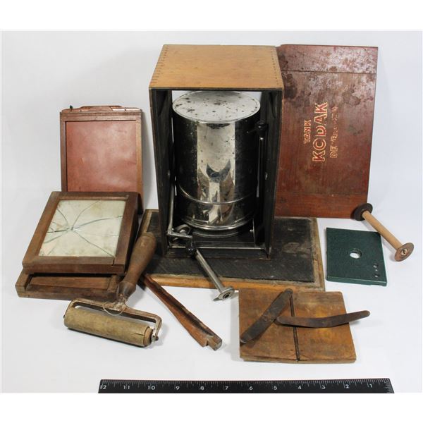 #1078 ANTIQUE KODAK TANK DEVELOPER WOODEN BOX