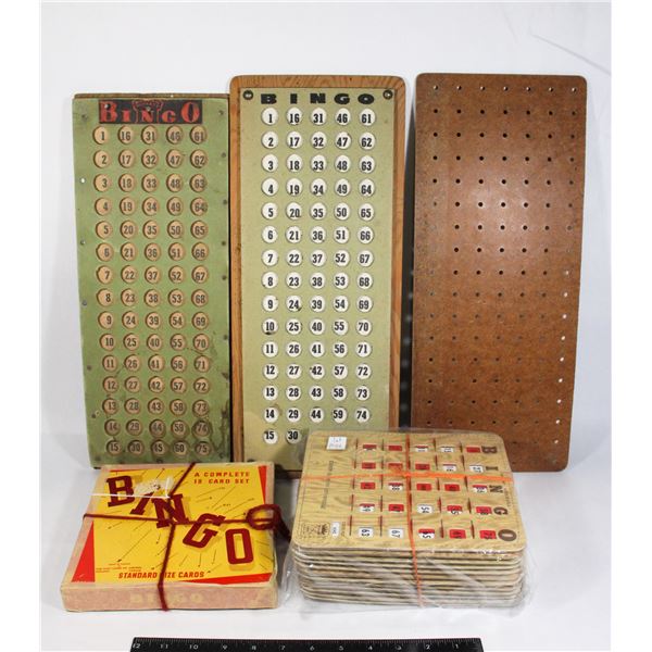 #1086 BINGO CARD SET WITH BOARDS 20TH CENTURY