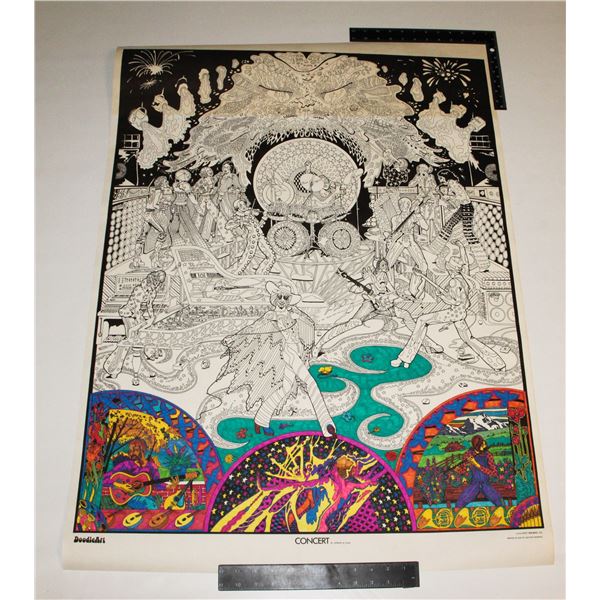 #1091 1974 CONCERT DOODLE ART POSTER PSYCHADELLIC