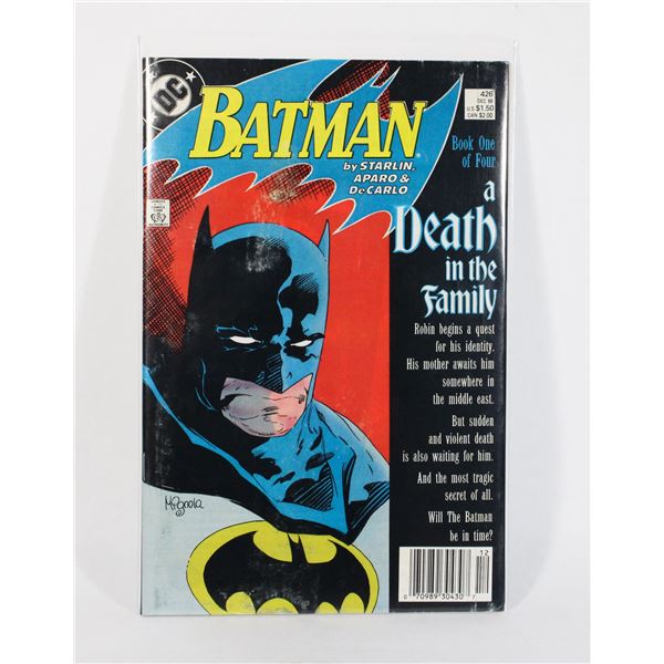 #1105 DC COMICS BATMAN #426 A DEATH IN THE FAMILY