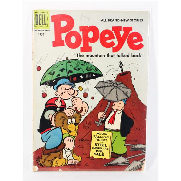 #1291 DELL COMICS POPEYE JANUARY/MARCH 1957 WORN