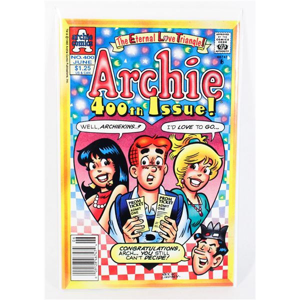 #1302 ARCHIE COMICS ARCHIE #400 JUNE 1992