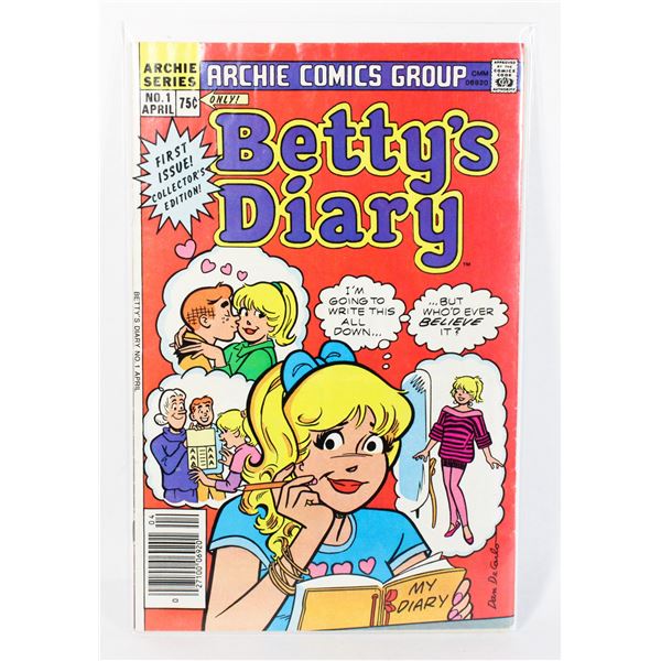 #1305 ARCHIE COMICS BETTY'S DIARY #1 APRIL 1986