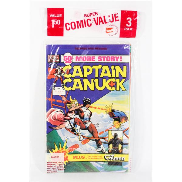 #1327  SEALED SUPER COMIC VALUE BAG CAPTAIN CANUCK