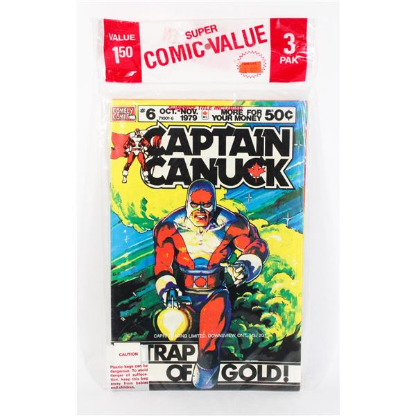 #1328  SEALED SUPER COMIC VALUE BAG CAPTAIN CANUCK