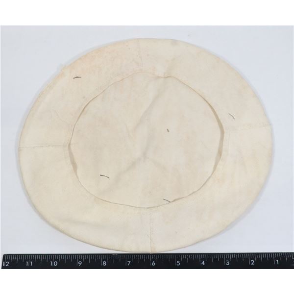 VINTAGE MILITARY PEAKED CAP WHITE COVER