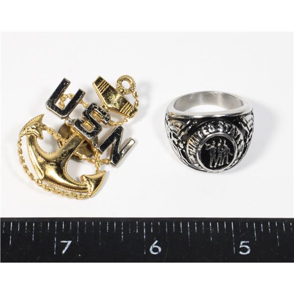 MODERN UNITED STATES VETERAN RING MILITARY