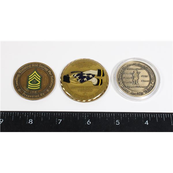 LOT OF 3 USA COINS ARMY NATIONAL GUARD LEADERSHIP