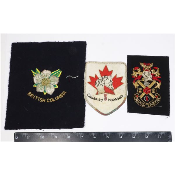 LOT OF 3 LARGE SIZE EMBROIDERED PATCHES CREST