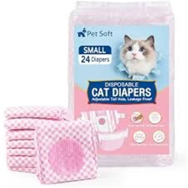 NEW 24 DIAPERS PET SOFT SMALL DISPOSABLE CAT DIAPE
