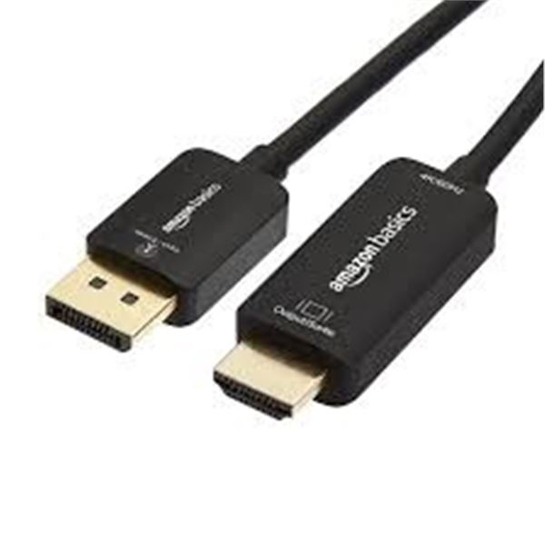 NEW AMAZON BASICS DISPLAYPORT TO HDMI CABLE 3FT