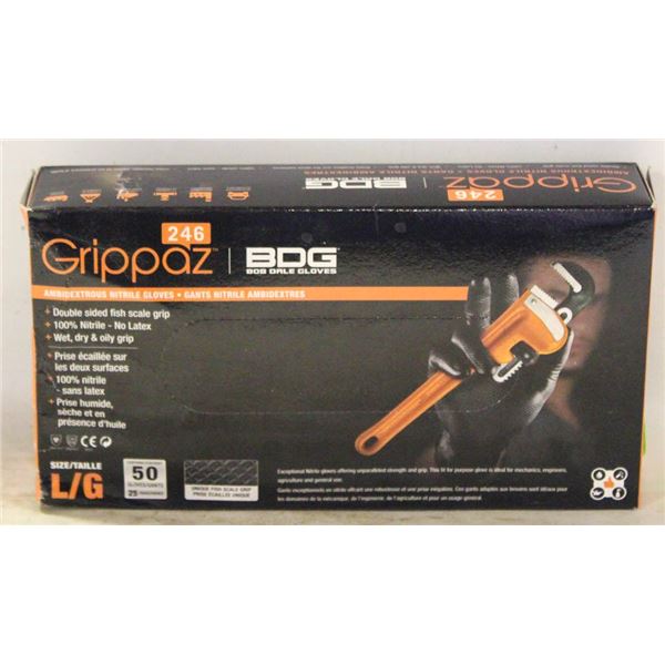 GRIPPAZ 246 BDG ANBIDEXTROUS NITRILE GLOVES SIZE L